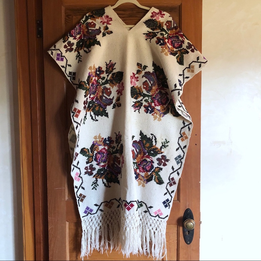 Vintage, Hand Embroidered Poncho
